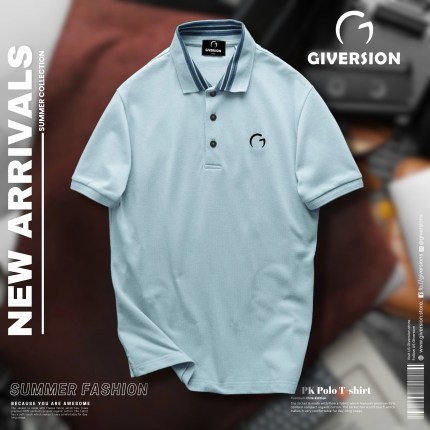 Special Edition Double PK Cotton Polo- Sky
