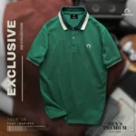Premium Designer Edition Raglan Double PK Cotton Polo - Green | Giversion