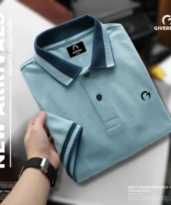 Mens Premium Sky Blue Cotton Polo Shirt